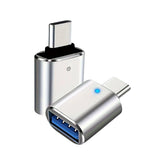 USB-C naar USB 3.0 Adapter Set (2-Pack) – 1x Zwart + 1x Zilver – OTG Converter voor MacBook, Android & Meer