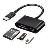 USB-C Kaartlezer 3-in-1 | SD + MicroSD Adapter voor Telefoon, Tablet & Laptop