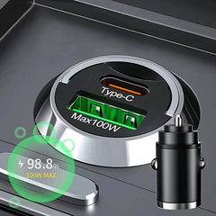 100W Mini Autolader USB-C – Supersnel & Compact