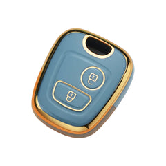 Sleutelhoes voor Peugeot & Citroën 2-knops sleutel – Vintage Leren Look met Sleutelhanger