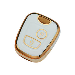 Sleutelhoes voor Peugeot & Citroën 2-knops sleutel – Vintage Leren Look met Sleutelhanger