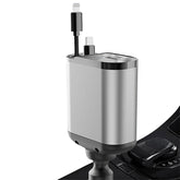 4-in-1 120W Snellader voor Auto - USB-C & Retractable Kabel