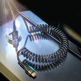 66W 5A USB Type-C Fast Charging Data Spring Telescopic Cord