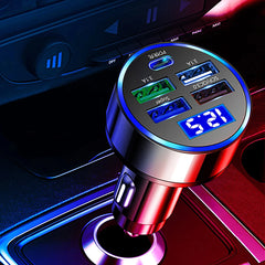 250W LED Autolader | 5-Poorts Snellader | USB-C & QC3.0 | Voor iPhone, Samsung & Meer