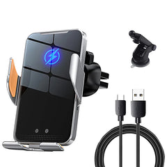 15W Draadloze Autohouder met Infraroodsensor – Qi Fast Charging – Universeel voor iPhone & Samsung