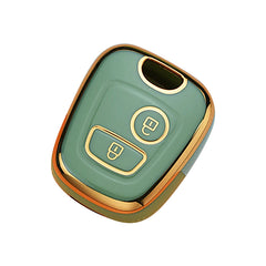 Sleutelhoes voor Peugeot & Citroën 2-knops sleutel – Vintage Leren Look met Sleutelhanger