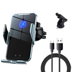 15W Draadloze Autohouder met Infraroodsensor – Qi Fast Charging – Universeel voor iPhone & Samsung