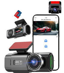 4K Car Dvr with 1080P Rear View Cam Video Recorder GPS WIFI Car Camera Night Vision Parking Monitor