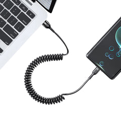 66W 5A USB Type-C Fast Charging Data Spring Telescopic Cord