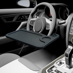 3-in-1 Auto Stuurwiel Tafel – Eet-, Schrijf- & Werkblad met Drankhouder, Compact & Stevig Design, Past in Vrijwel Elke Auto