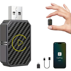 Draadloze CarPlay & Android Auto Adapter – USB/USB-C Dongle voor OEM-Systemen – Geschikt voor iOS 10+ en Android 11+