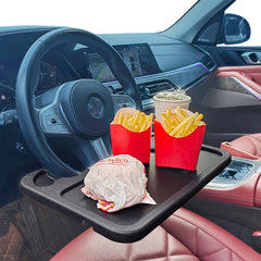 3-in-1 Auto Stuurwiel Bureau - Multifunctionele Eet- & Schrijftafel met Drankhouder en Pennensleuf, Past in de Meeste Voertuigen