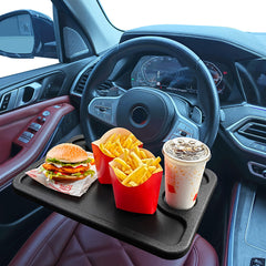 3-in-1 Auto Stuurwiel Bureau - Multifunctionele Eet- & Schrijftafel met Drankhouder en Pennensleuf, Past in de Meeste Voertuigen