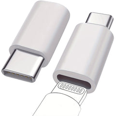 2-delige Set, Bliksem Vrouwelijk naar USB C Mannelijk Adapter, Geschikt voor Opladen en Gegevensoverdracht