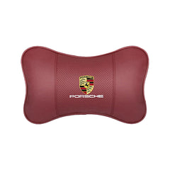 Car Emblems Seat Headrest Neck Pillow For Porsche 911 918-Spyder 928 944 968 Boxster Carrera-GT Cayenne Macan Panamera Accessory