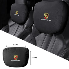 1Pc Car Seat Headrest Auto Emblems Neck Pillow For Porsche 911 918-Spyder 928 944 968 Boxster Carrera-GT Cayenne Macan Panamera