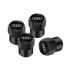 4Pcs 3D Metal Tire Valve Caps Car Tyre Air Stems Cover for Audi