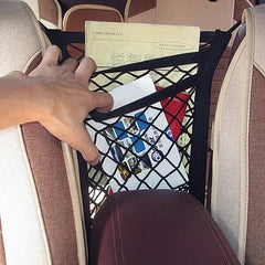 Car Mesh Organizer Between Seat, Pet Dog Kids Barrier, Net Pocket Storage Bag Backseat, Seat Back Storage, Auto Car Accessories