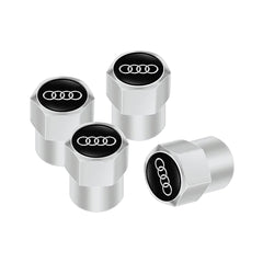 4Pcs 3D Metal Tire Valve Caps Car Tyre Air Stems Cover for Audi