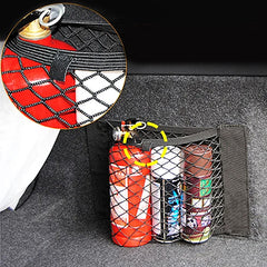 Car Back Rear Mesh Trunk Seat Elastic String Net Magic Sticker Universal Storage Bag Pocket Cage Auto Organizer Seat Back Bag