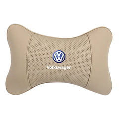 1Pcs Car Seat Headrest Auto Logo Neck Pillow For Volkswagen Polo Golf Tiguan Passat Touareg Magotan ID.3 Touran Beetle T-Cross