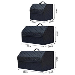 Car Trunk Organizer Box, Large Capacity, Auto Multiuse Tools, Storage Bag, Stowing, Tidying, Leather, Folding for Emergency