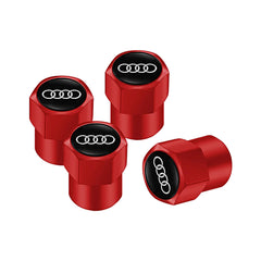 4Pcs 3D Metal Tire Valve Caps Car Tyre Air Stems Cover for Audi