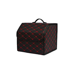 Car Trunk Organizer Box, Large Capacity, Auto Multiuse Tools, Storage Bag, Stowing, Tidying, Leather, Folding for Emergency