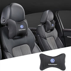 1Pcs Car Seat Headrest Auto Logo Neck Pillow For Volkswagen Polo Golf Tiguan Passat Touareg Magotan ID.3 Touran Beetle T-Cross