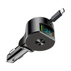 ANNJIATUU Ultra-Snelle Autolader met Uitschuifbare 3-in-1 Kabel - PD30W, Klitvrije Oplading voor Meerdere Apparaten voor iPhone (15/14/13/12/11), voor Galaxy & Pixel